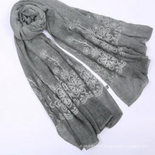 Señora moda 180 * 90size peso 100 gorganic algodón bufanda mujeres algodón hijab bufanda